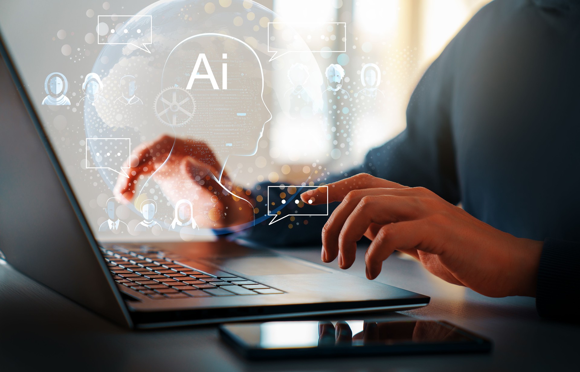 concept of  AI and computer technology